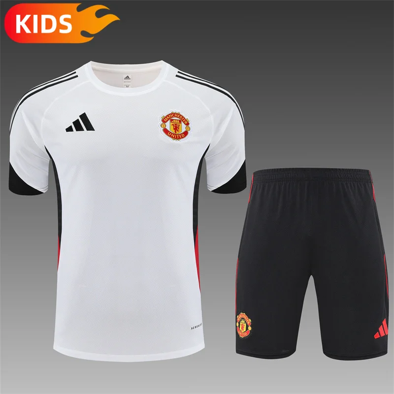 2025/2026 Manchester United Training Wear Set Shirt Kids Size 1:1 Thai Quality