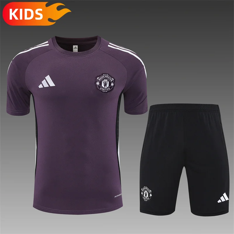 2025/2026 Manchester United Training Wear Set Shirt Kids Size 1:1 Thai Quality