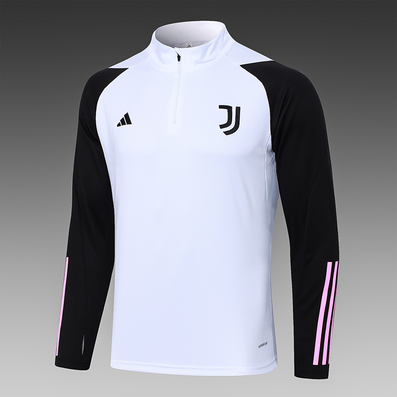 2023/2024 Juventus Half-Pull Training Suit White Football Shirt Set
