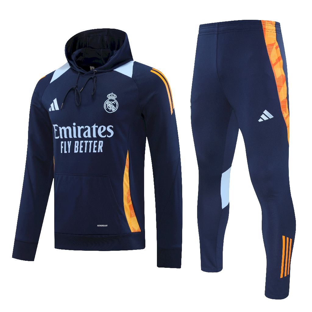 2024/2025 Real Madrid Hooded Long Sleeves Training Suit Football Shirt