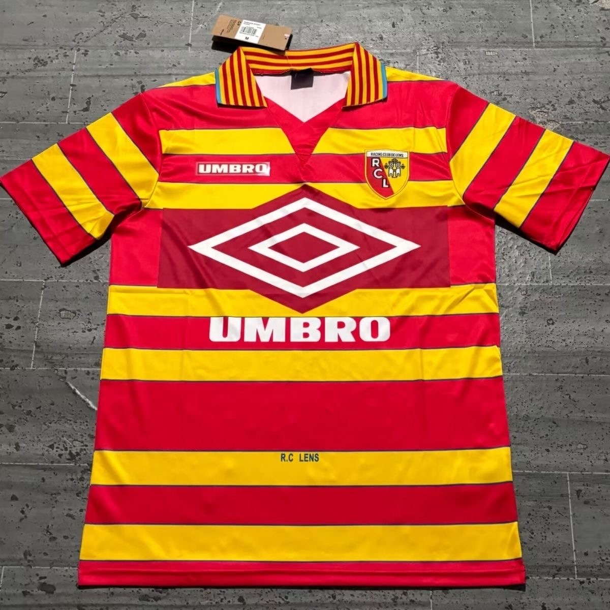 1997/1998 Retro RC Lens Home Football Shirt 1:1 Thai Quality