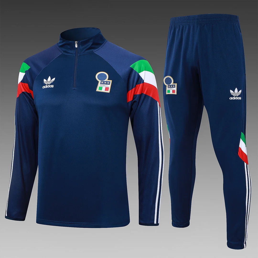 2024/2025 Italy Half-Pull Training Wear Sapphire Football Shirt