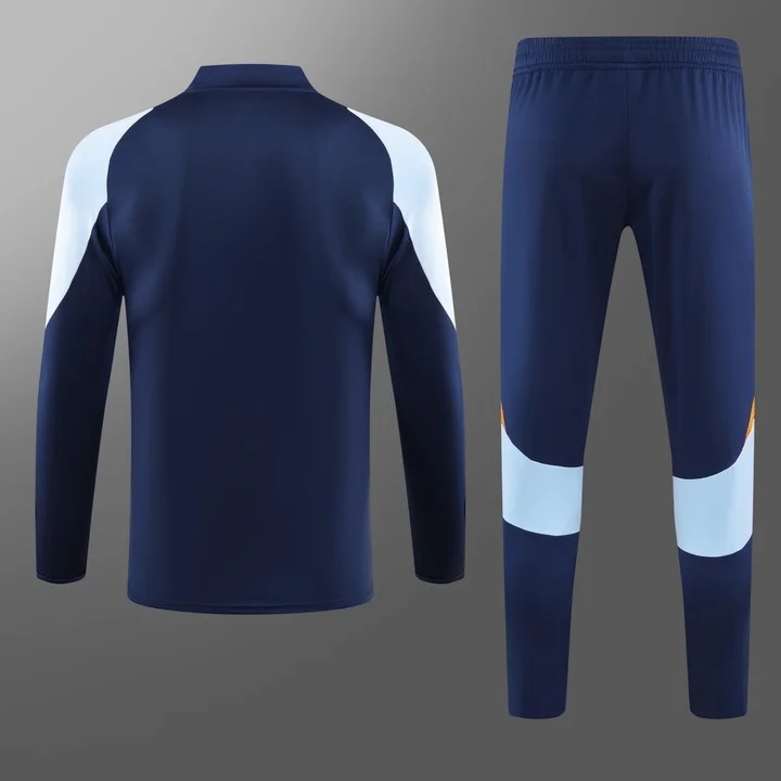 2024/2025 Real Madrid Half-Pull Training Wear Blue Football Shirt