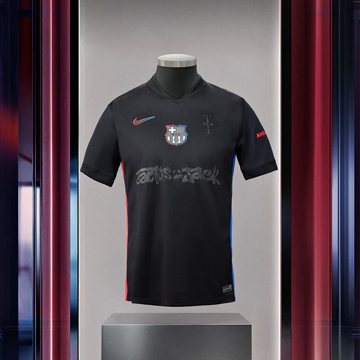 2024/2025 Player Version Barcelona xTravis Scott Collab Away Black Football shirt