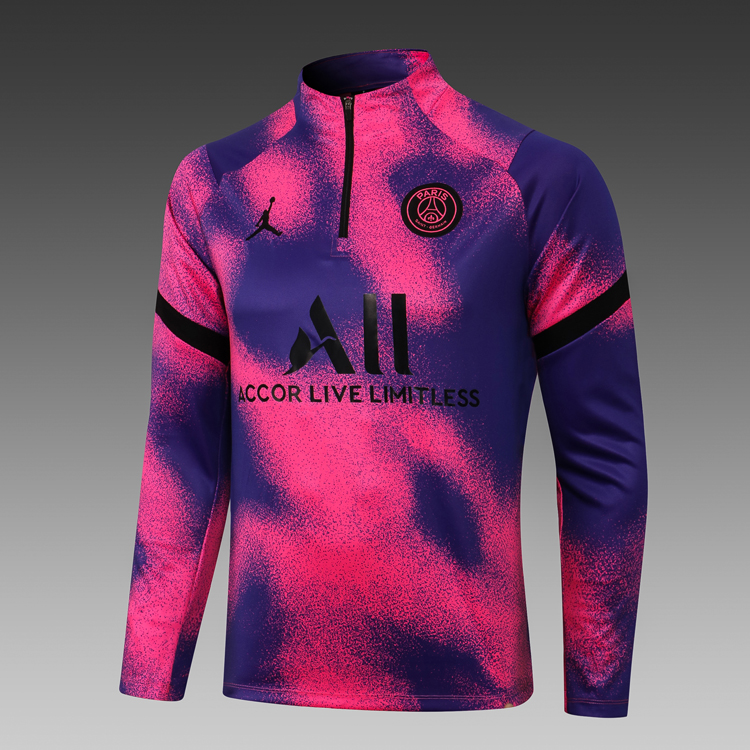 2021/2022 Paris Saint-Germain Half-Pull Training Suit Pink Football Shirt Set