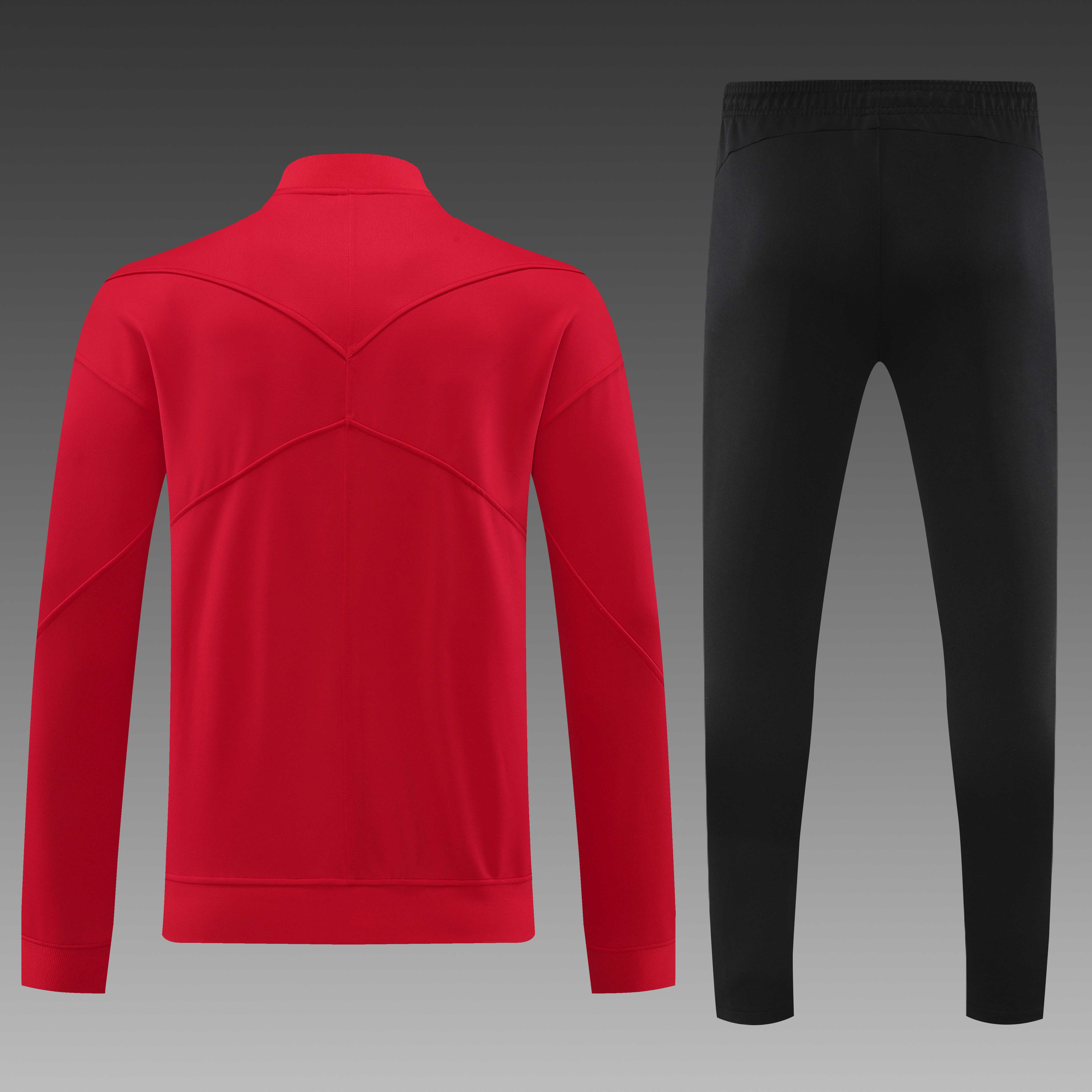 2024/2025 Portugal Long Zipped Jacket Training Suit Red Football Shirt Set