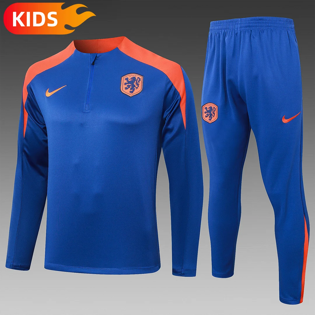 2024/2025 Netherlands Half-Pull Training Wear Football Shirt Kids Size