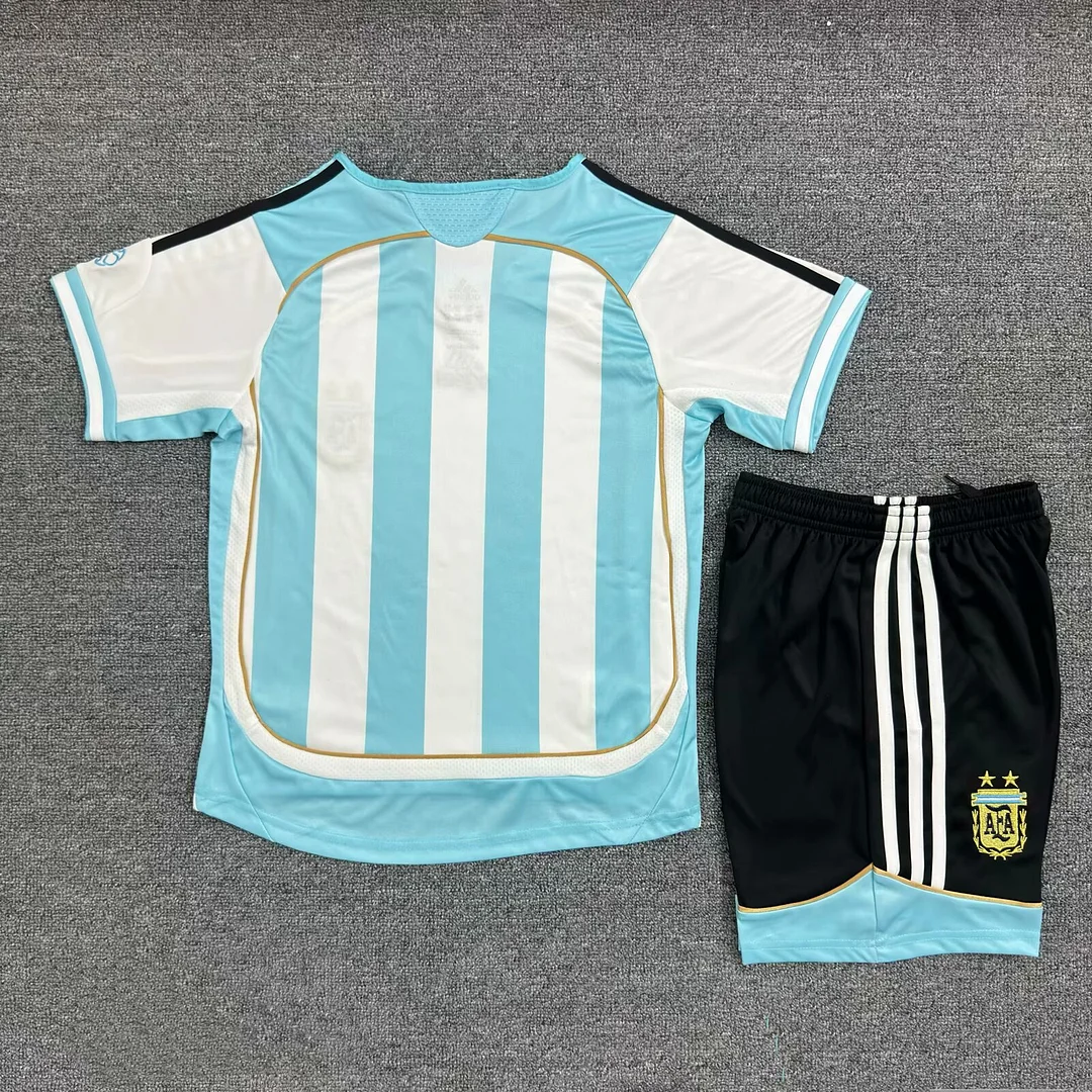 2006 Retro Argentina Home FootballShirt Kids size 1:1 Thai Quality