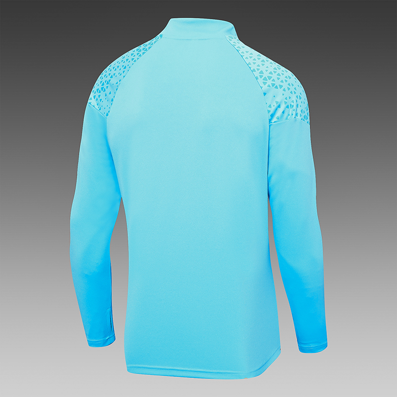 2023/2024 Olympique Marseille Half-Pull Training Suit Light Blue Football Shirt Set