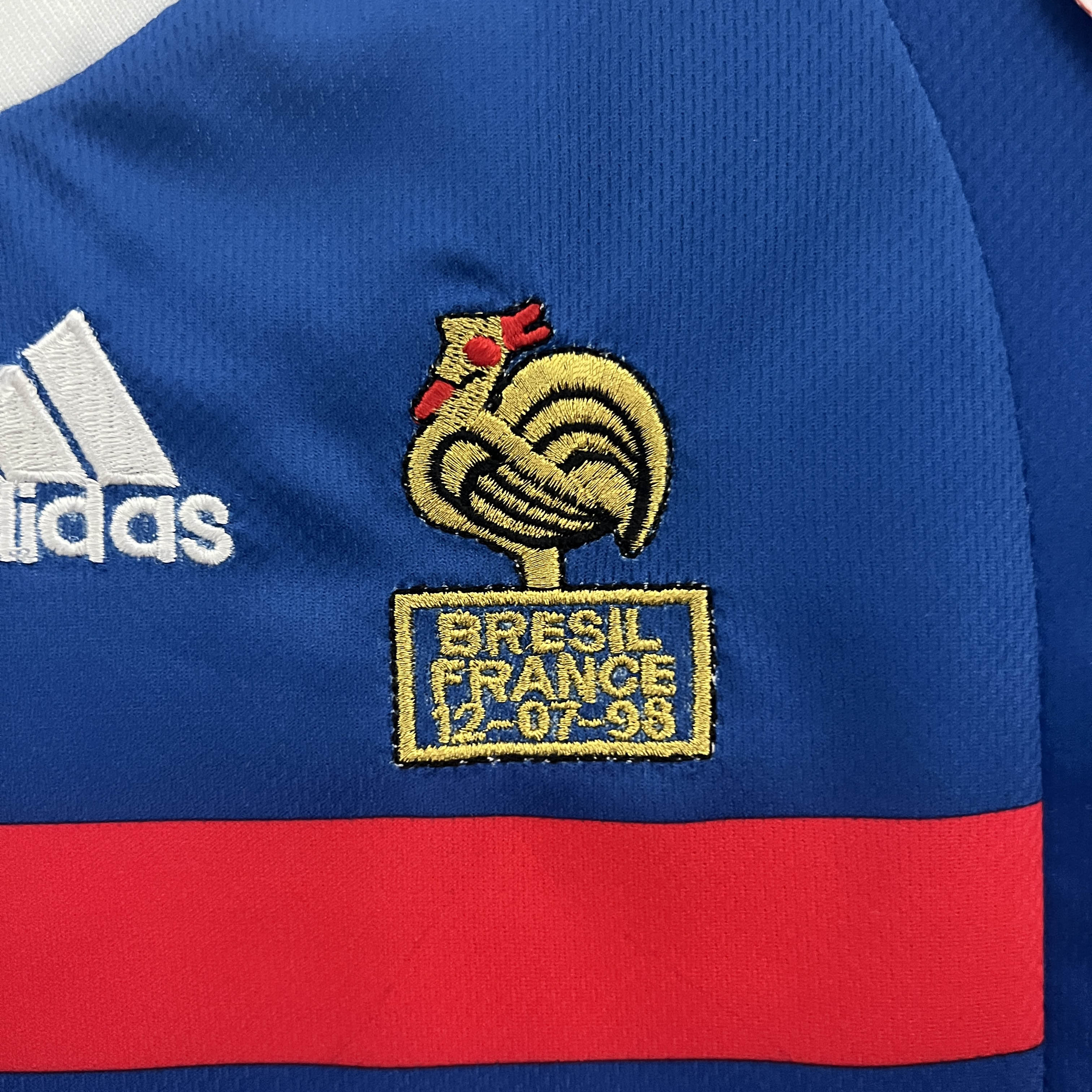 1998 Retro France Home Football Shirt Kids Size