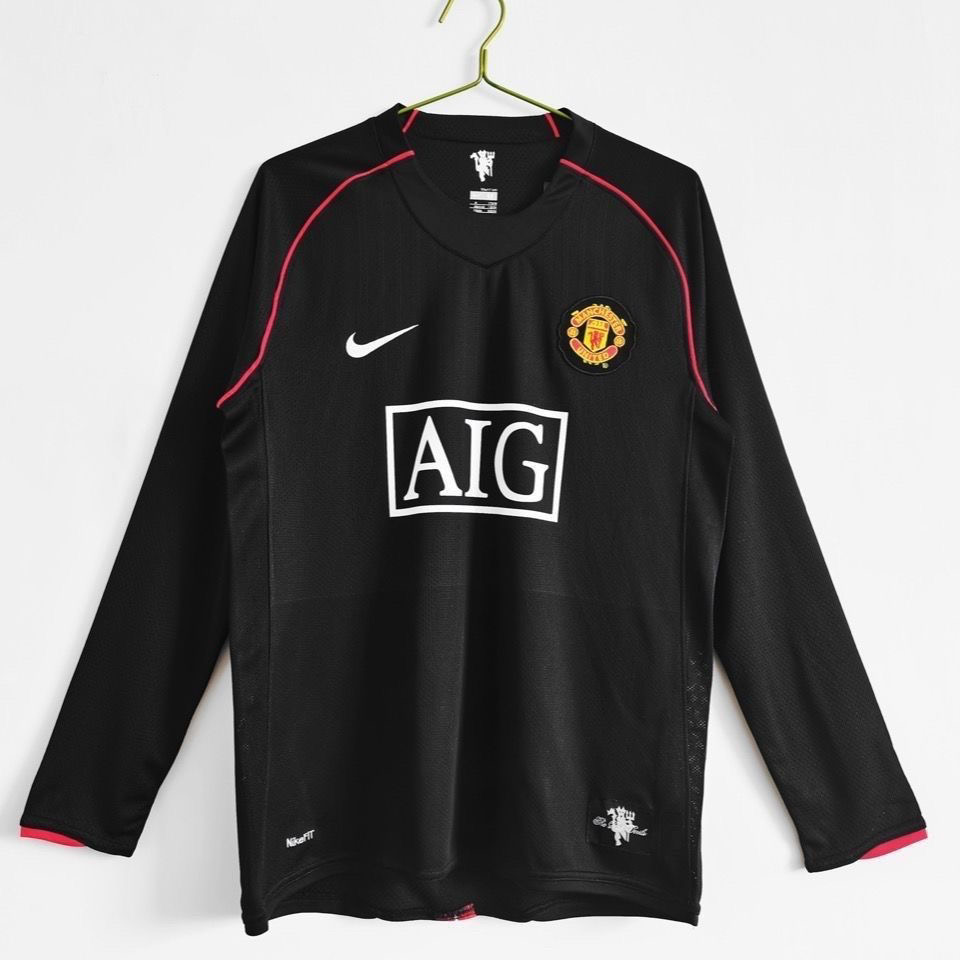 2007/2008 Retro Long Sleeve Manchester United Away Football Shirt