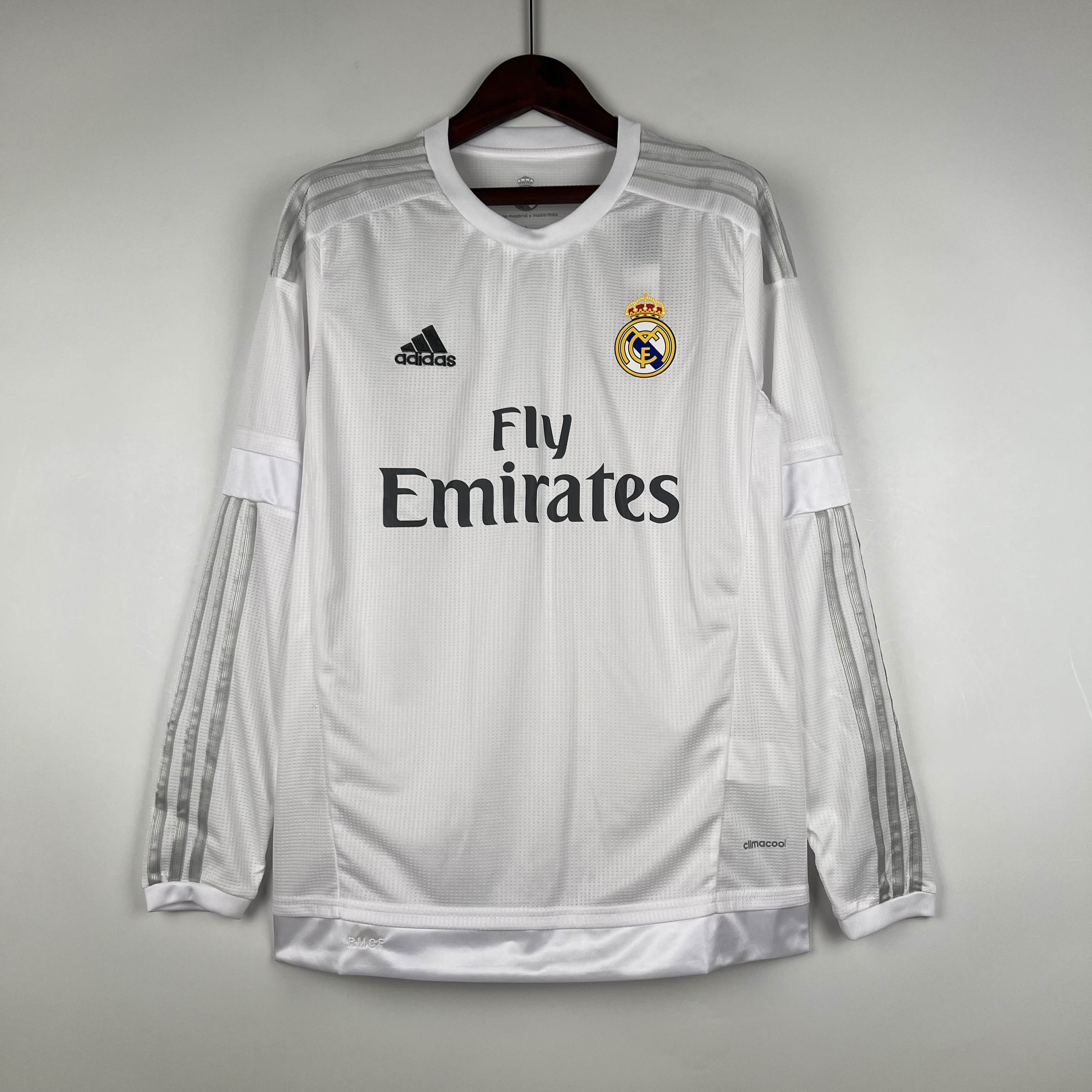 2015/2016 Retro Long Sleeve Real Madrid Home Football Shirt