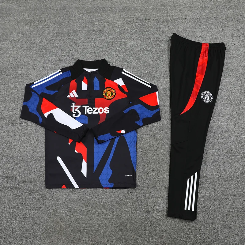 2024/2025 Manchester United Half-Pull Training Wear Black Football Shirt