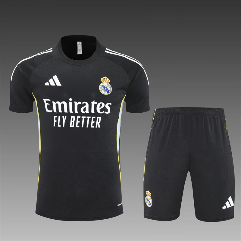 2025/2026 Real Madrid Training Wear Black Set Shirt 1:1 Thai Quality