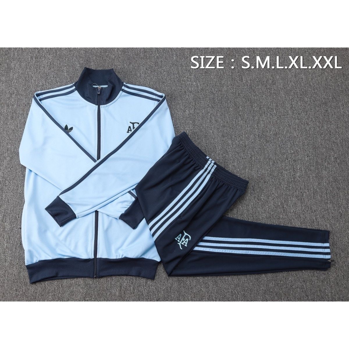 2024/2025 Argentina Long Zipper Clip Light Blue Football Jersey 1:1 Thailand Quality Set