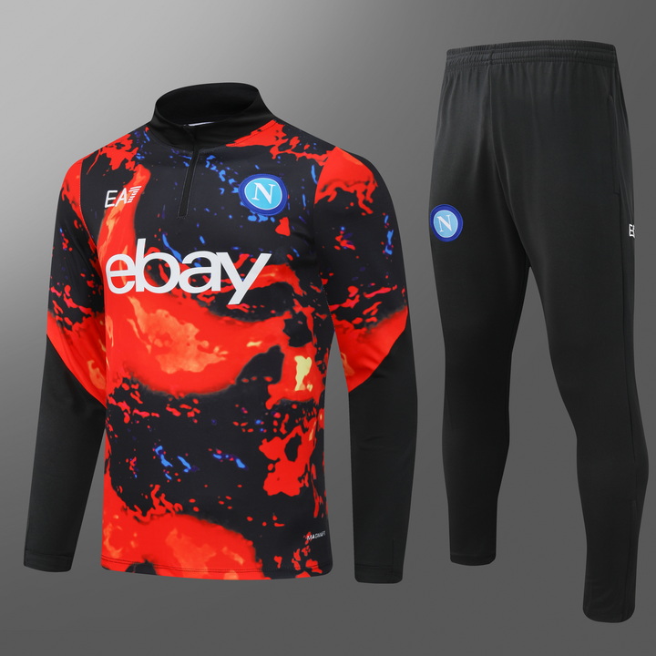 2024/2025 Napoli Half-Pull Training Suit Red Football Shirt Set
