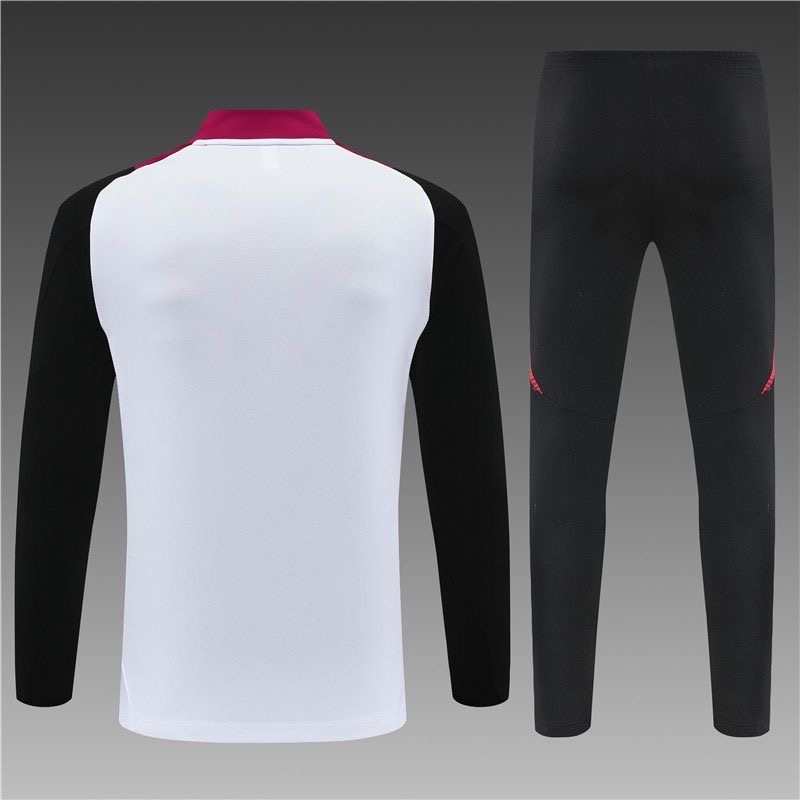 2024/2025 Manchester United Half-Pull Training Wear White Football Shirt