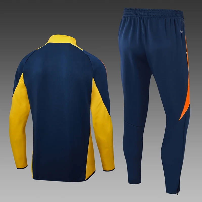 2024/2025 Real Madrid Long Zipped Jacket Blue Football Shirt 1:1 Thai Quality Set