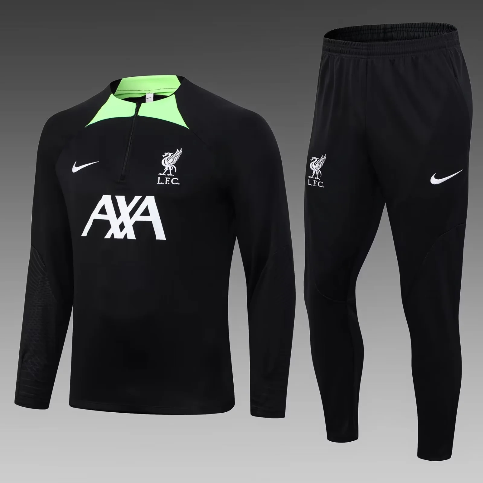 2023/2024 Liverpool Half-Pull Training Suit Black Football Shirt Set