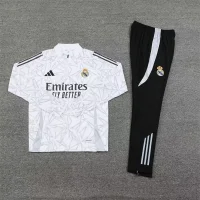 2024/2025 Real Madrid Half-Pull Training Wear White Football Shirt