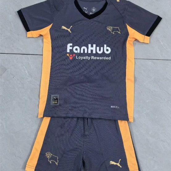 2025/2026 Derby County Away FootballShirt Kids Size 1:1 Thai Quality