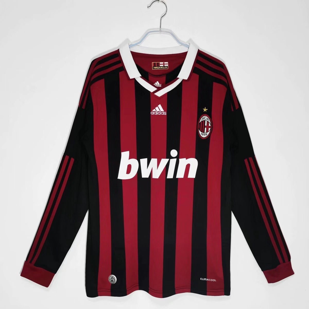 2009/2010 Retro Long sleeve Ac MilanHome Football Shirt 1:1 Thai Quality