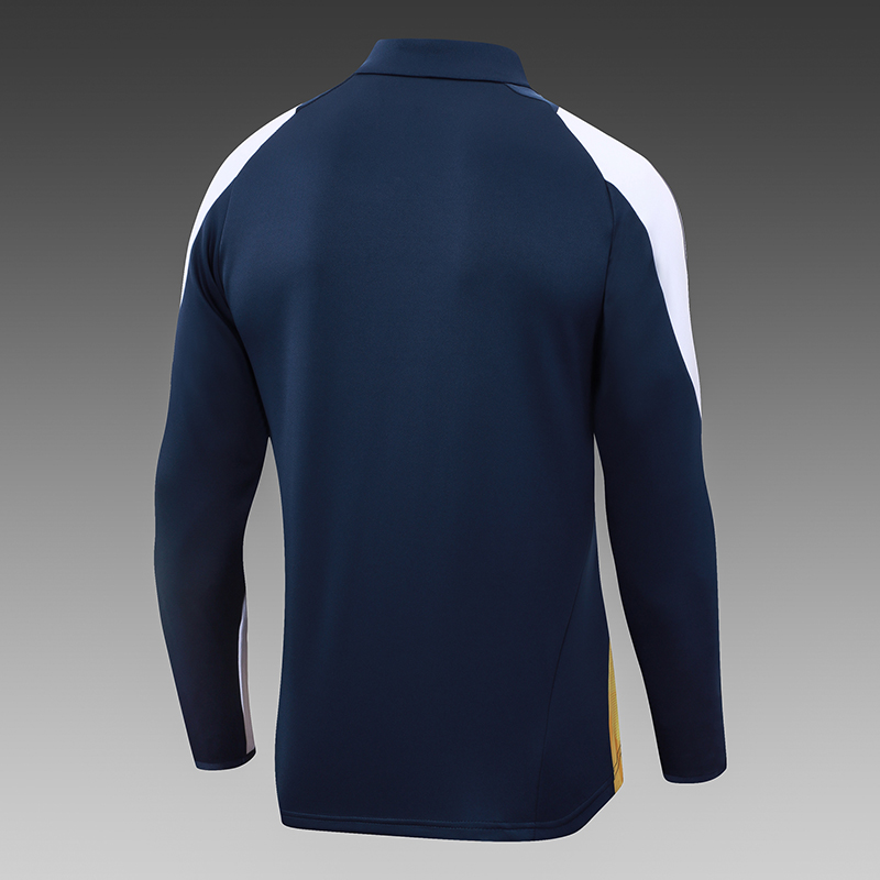 2024/2025 Real Madrid Half-Pull Training Wear Royal Blue Football Shirt Kids Size