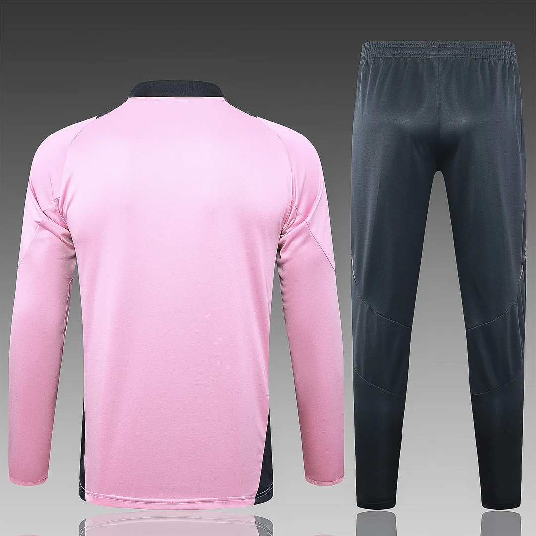 2024/2025 Real Madrid Half-Pull Training Wear Pink Football Shirt
