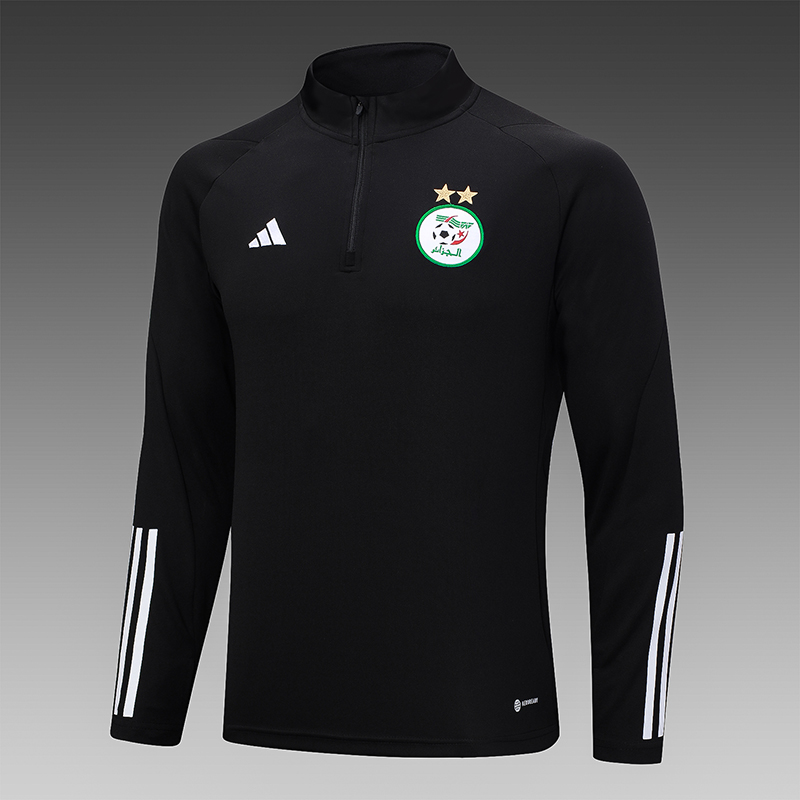 2022 Algeria Half-Pull Training Suit Black Football Shirt Set
