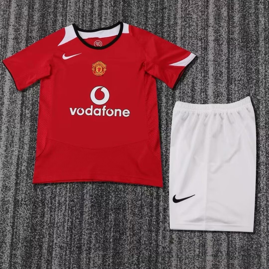 2005/2006 Retro Manchester UnitedHome Football Shirt Kids Size 1:1 Thai...