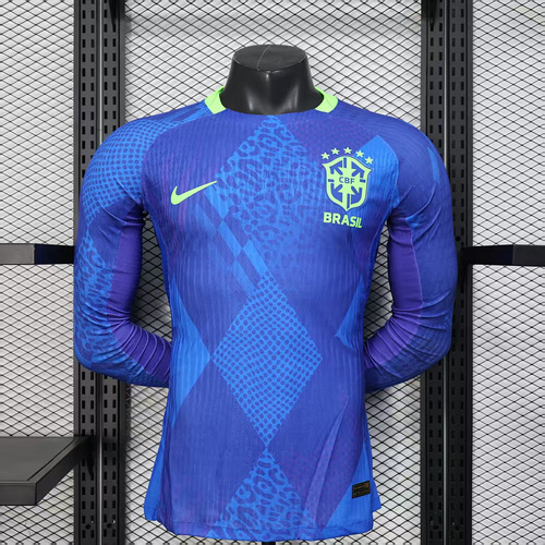 2025/2026 Player Version Long Sleeve Brazil Home Football Shirt