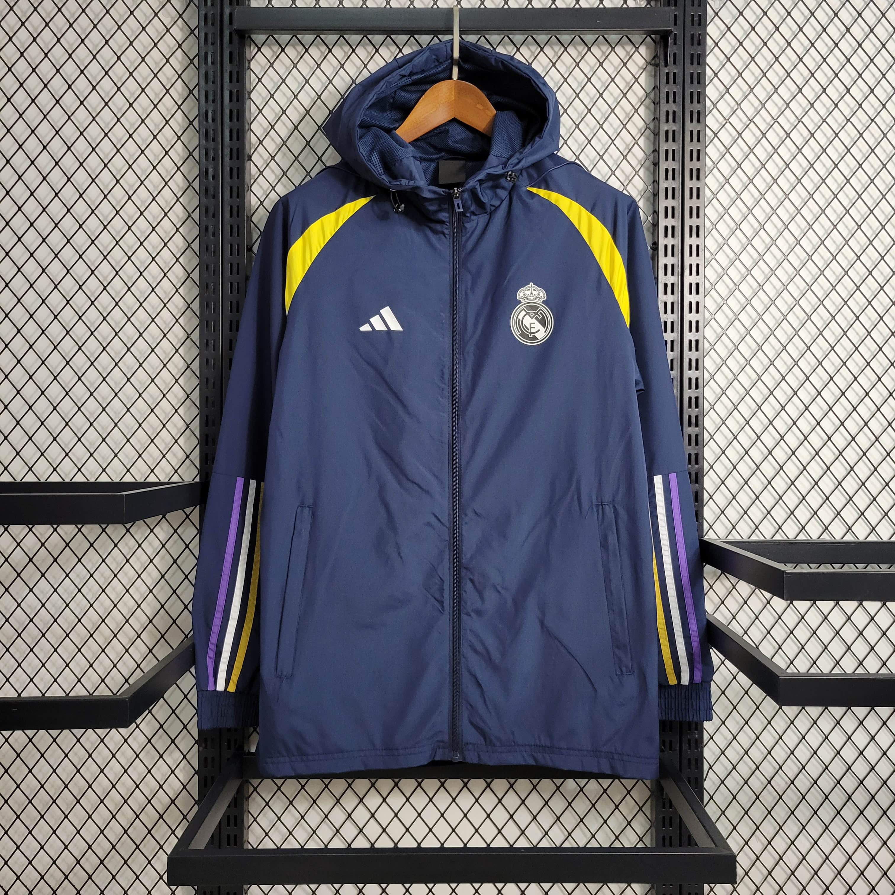 2023/2024 Real Madrid Windbreaker Navy Blue Football Shirt