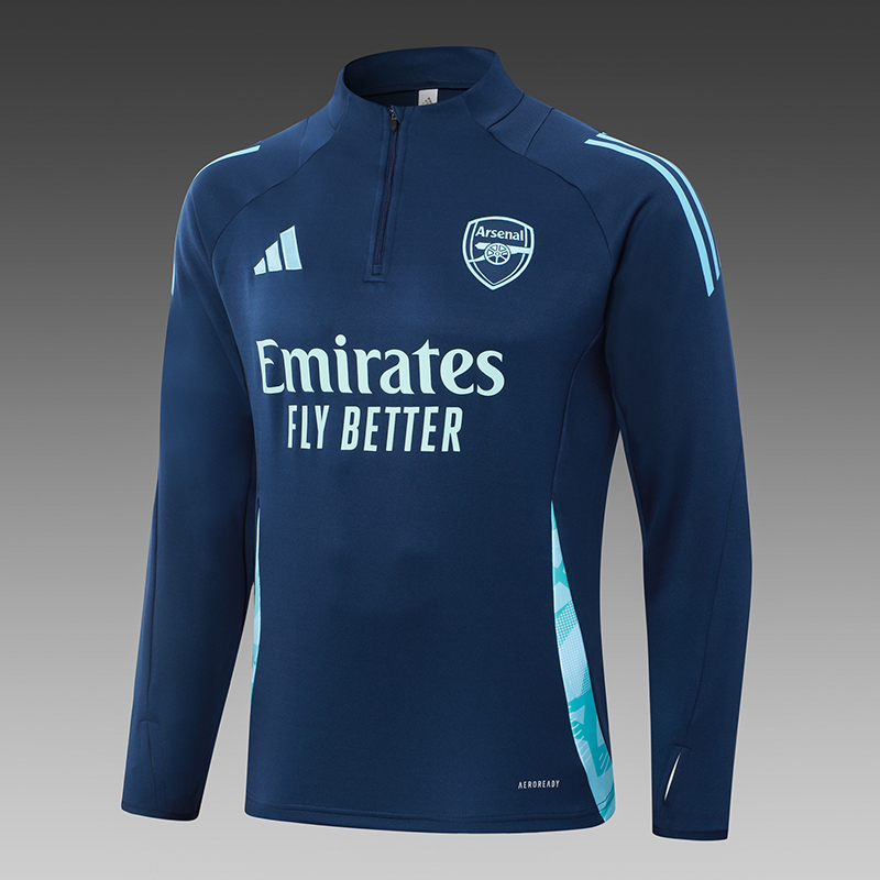 2024/2025 Arsenal Half-Pull Training Wear Blue Football Shirt