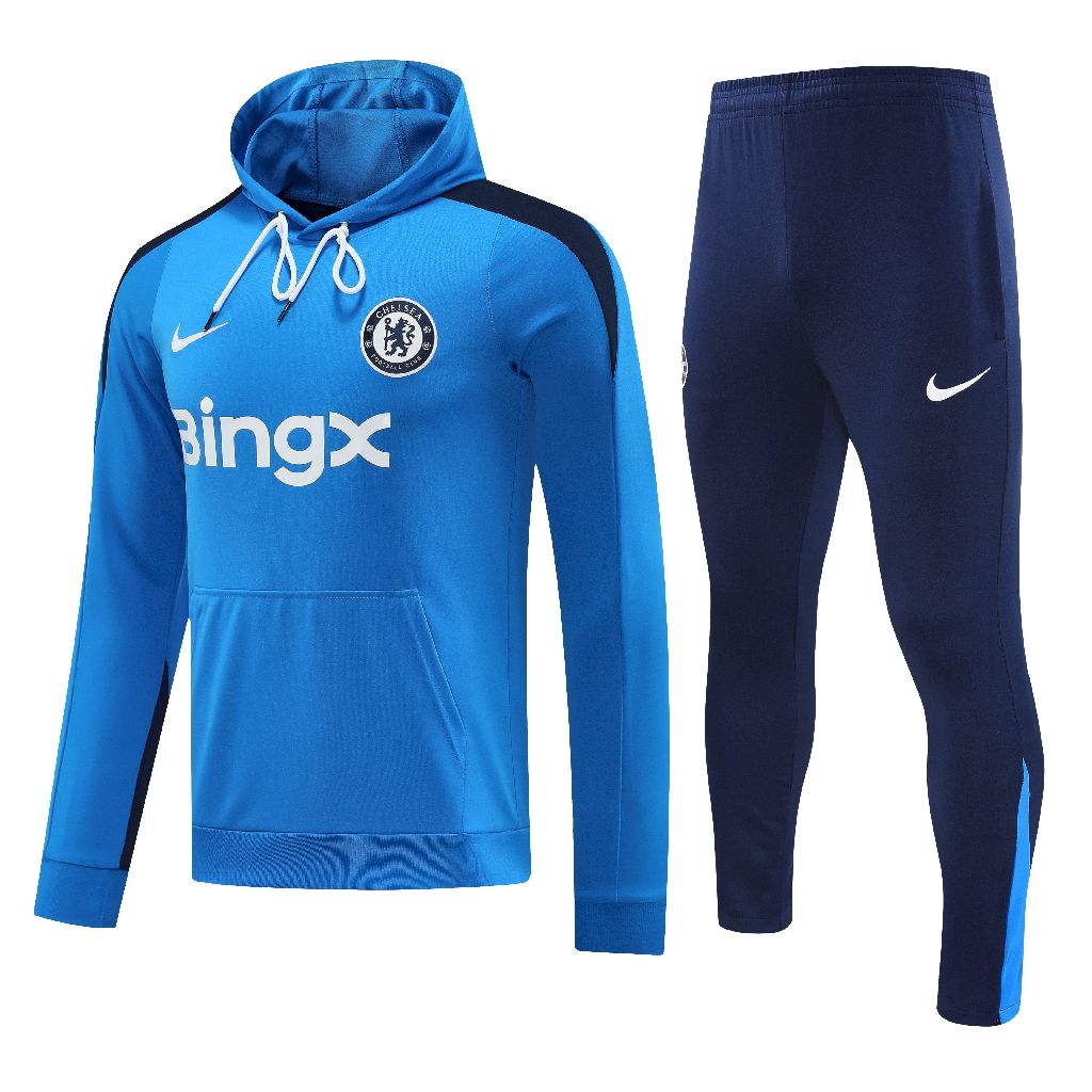 2024/2025 Chelsea Hooded Long Sleeves Training Suit Blue Football Shirt