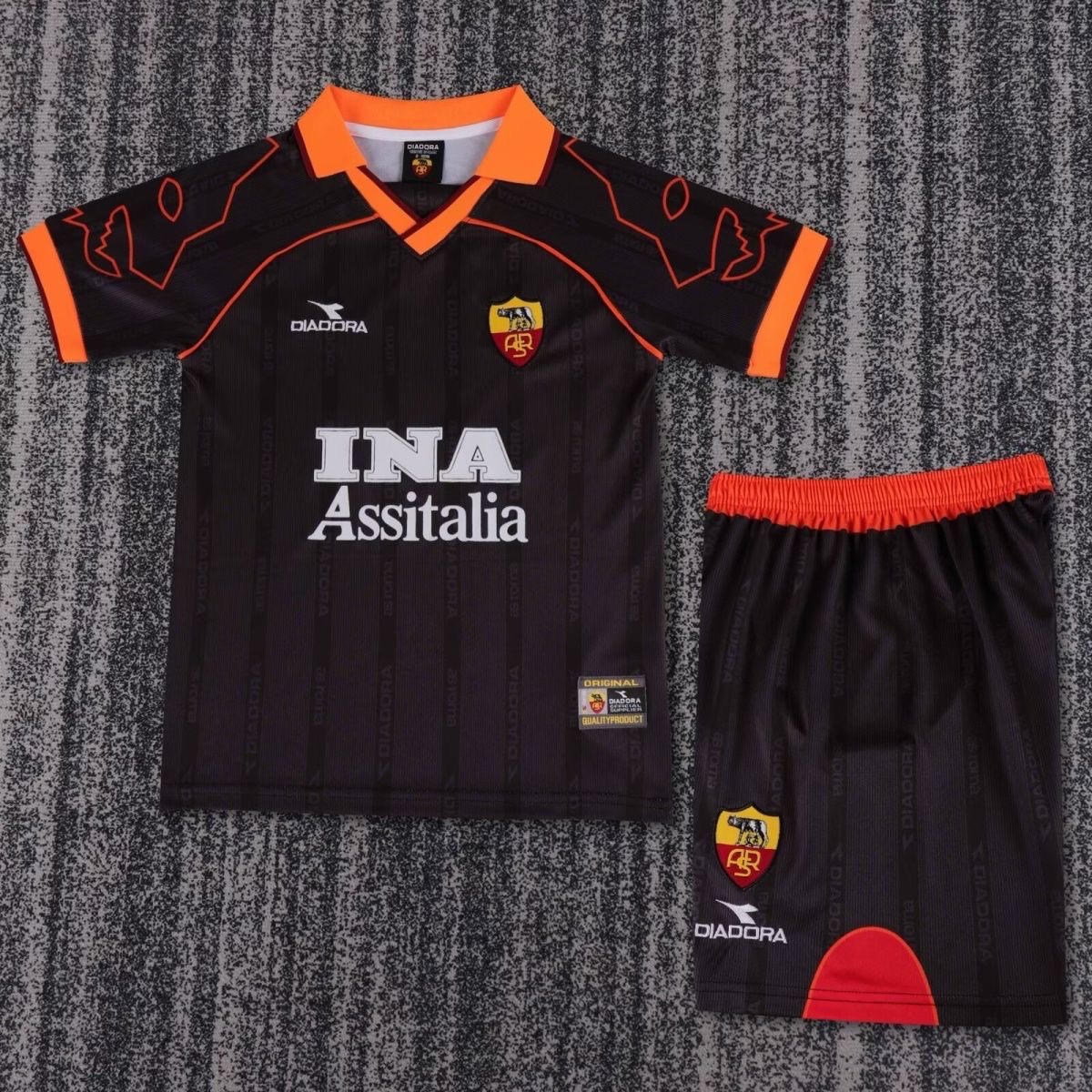 1999/2000 Retro AS Roma Away Football Shirt Kids Size 1:1 Thai Quality