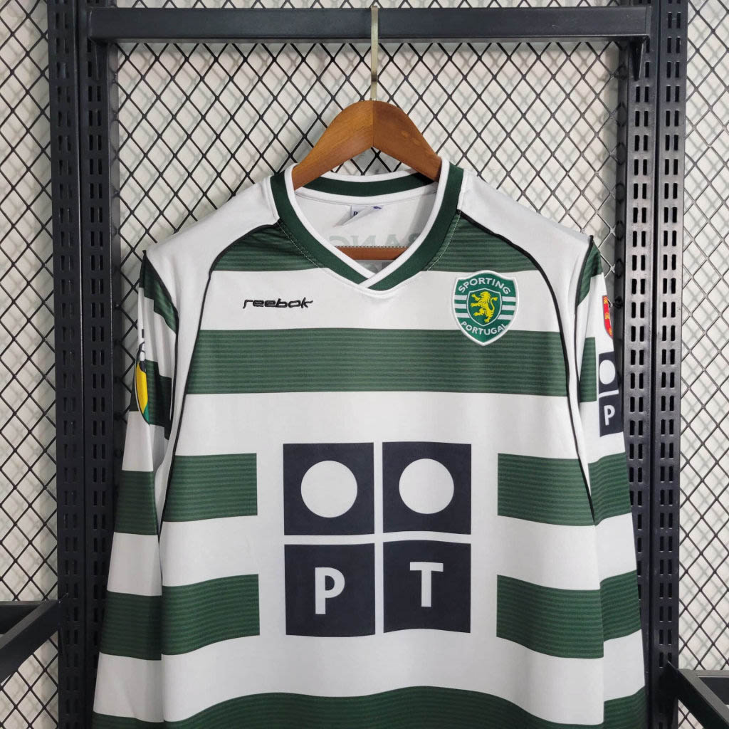 2002/2003 Retro Long Sleeve Sporting Lisbon Home Football Shirt