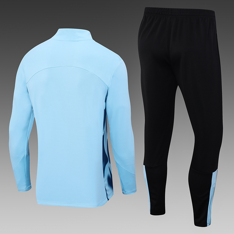 2023/2024 West Ham United Half-Pull Training Suit Light Blue Football Shirt Set