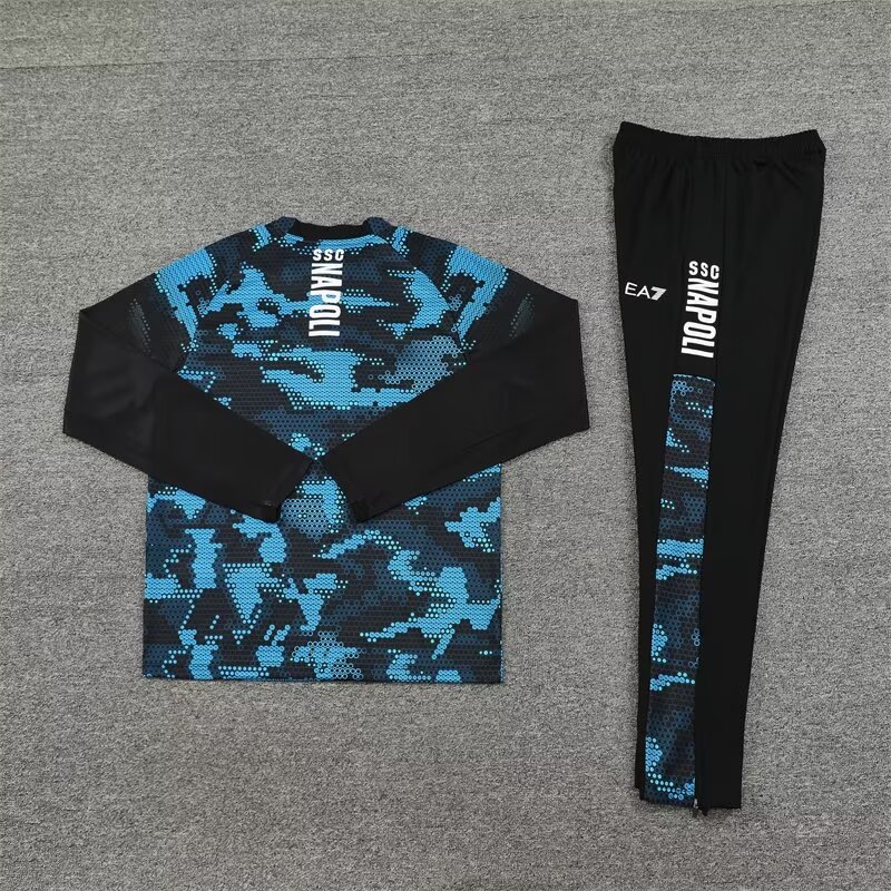 2024/2025 Napoli Half-Pull Training suit Wear Black Football Shirt