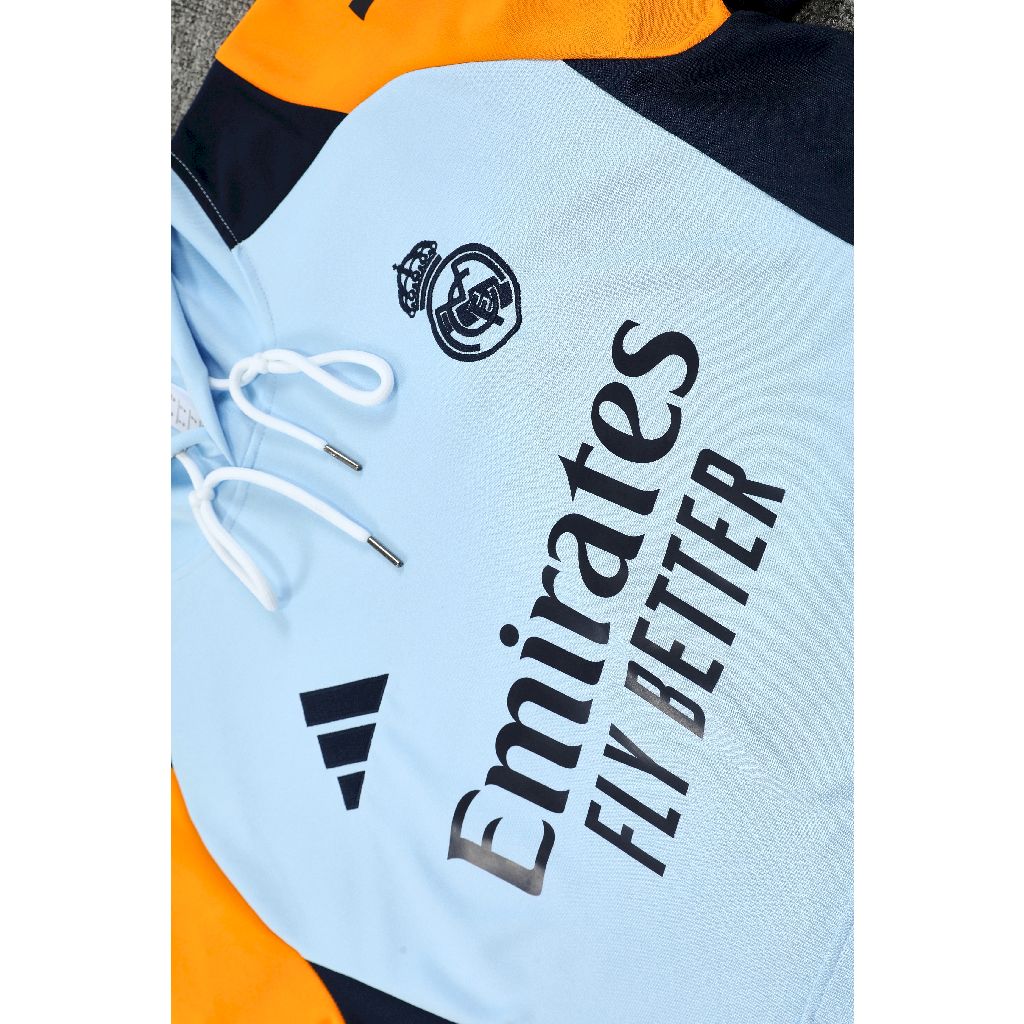 2024/2025 Real Madrid Hooded Long Sleeves Training Suit Football Shirt
