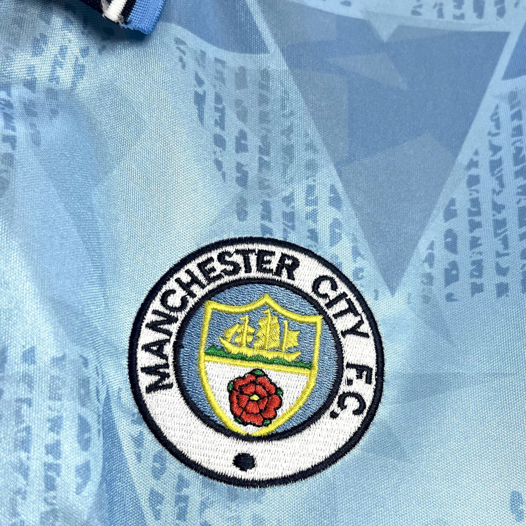 1989/1991 Retro Manchester City Home Football Shirt