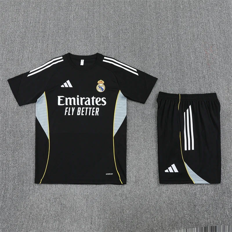 2025/2026 Real Madrid Training Wear Black Set Shirt 1:1 Thai Quality