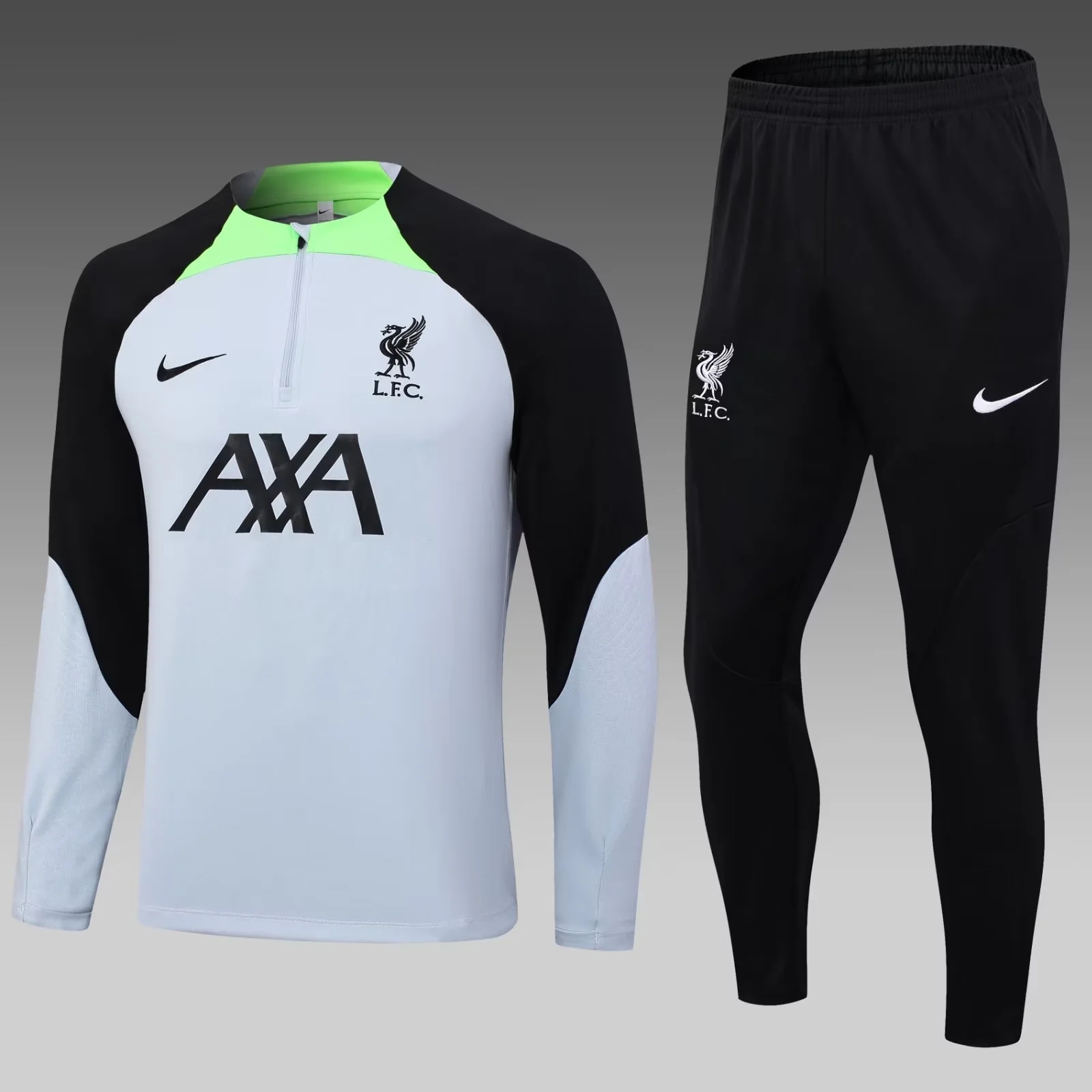 2023/2024 Liverpool Half-Pull Training Suit Grey Football Shirt Set