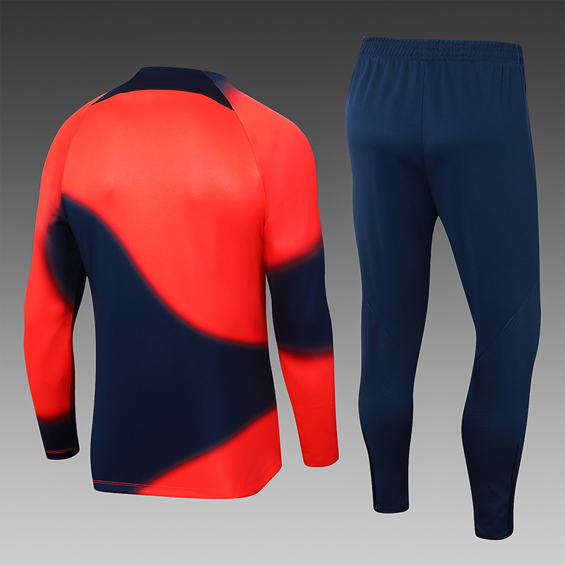 2023/2024 Paris Saint-Germain Half-Pull Training Suit Red Football Shirt Set