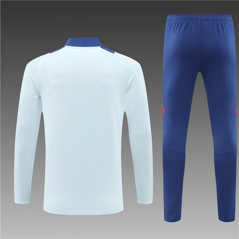 2024/2025 Spain Half-Pull Training Wear Light Blue Football Shirt Kids Size