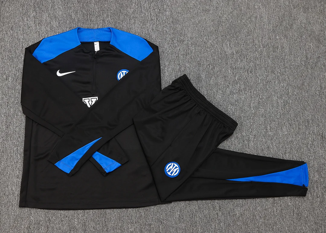 2024/2025 Inter Milan Half-Pull Training Wear Black Football Shirt