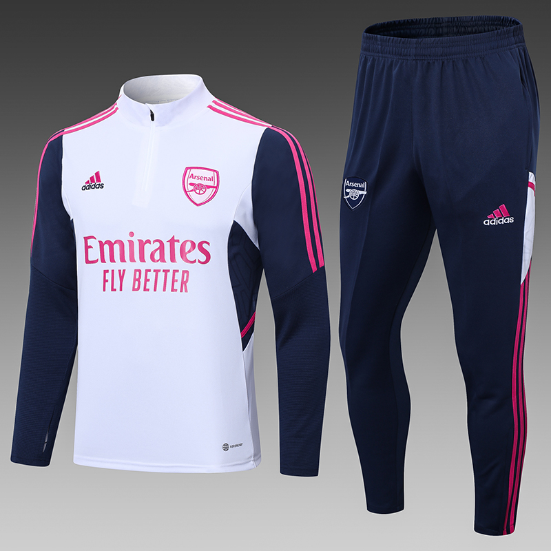 2022/2023 Arsenal Half-Pull Training Suit White Football Shirt Set