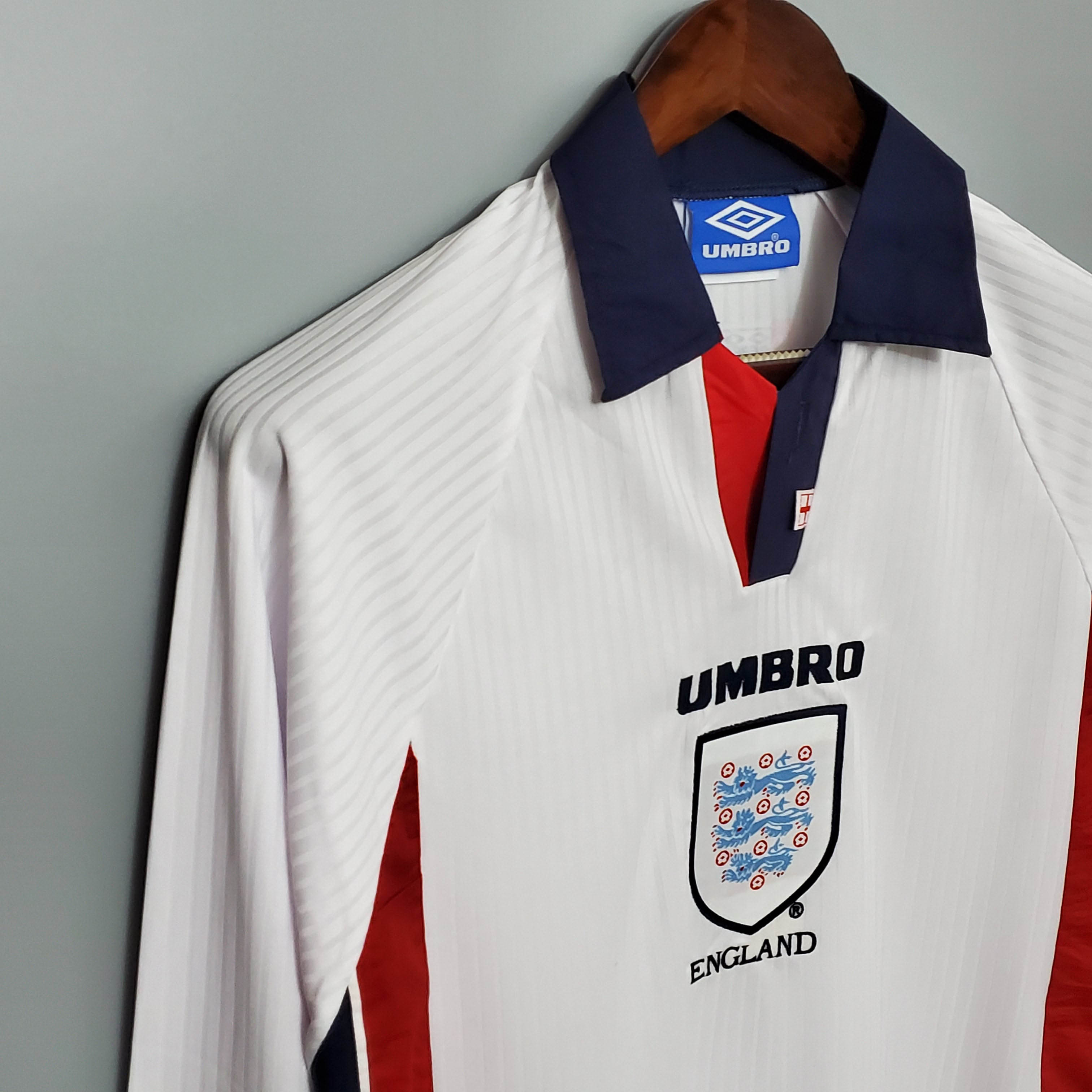 1998 Retro Long Sleeve England Home Football Shirt