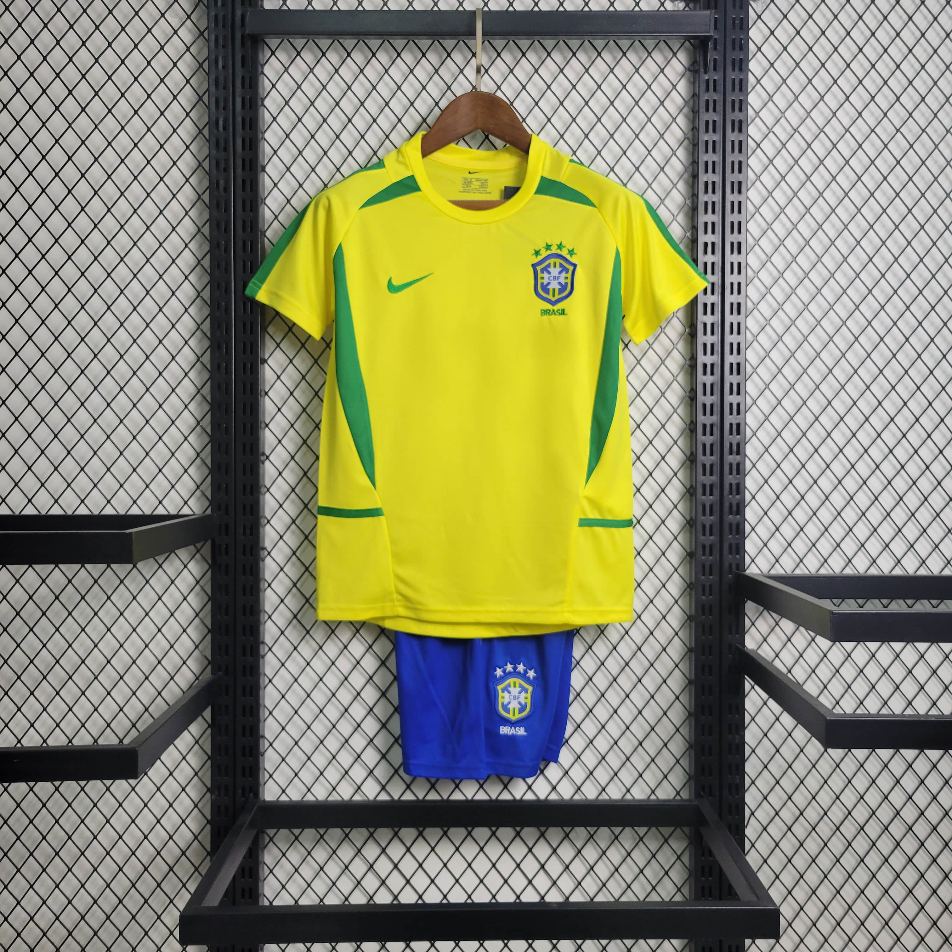 2002 Retro Brazil Home Football Shirt Kids Size