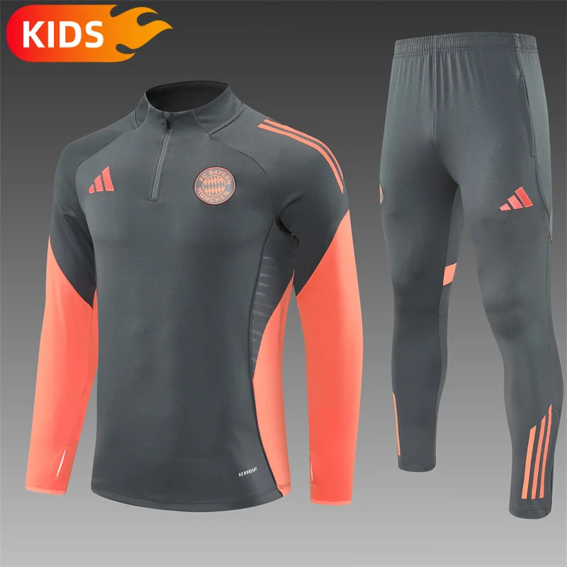 2025/2026 Bayern Munchen Half-Pull Training Suit Football Shirt Kids Size