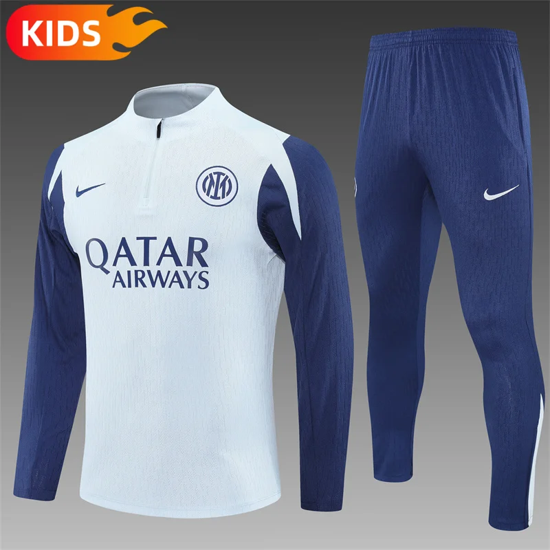2025/2026 Inter Milan Half-Pull Training Suit Football Shirt Kids Size